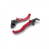 KIT DE MANETAS DE FRENO/EMBRAGUE ERGAL ANODIZADAS ROJAS REGULABLES PARA TORNADO NAKED T 125 BENELLI-Benelli