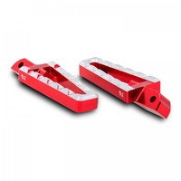 PAR DE ESTRIBERAS DELANTERAS ERGAL ANODIZADAS ROJAS PARA TORNADO NAKED T 125 BENELLI-Benelli